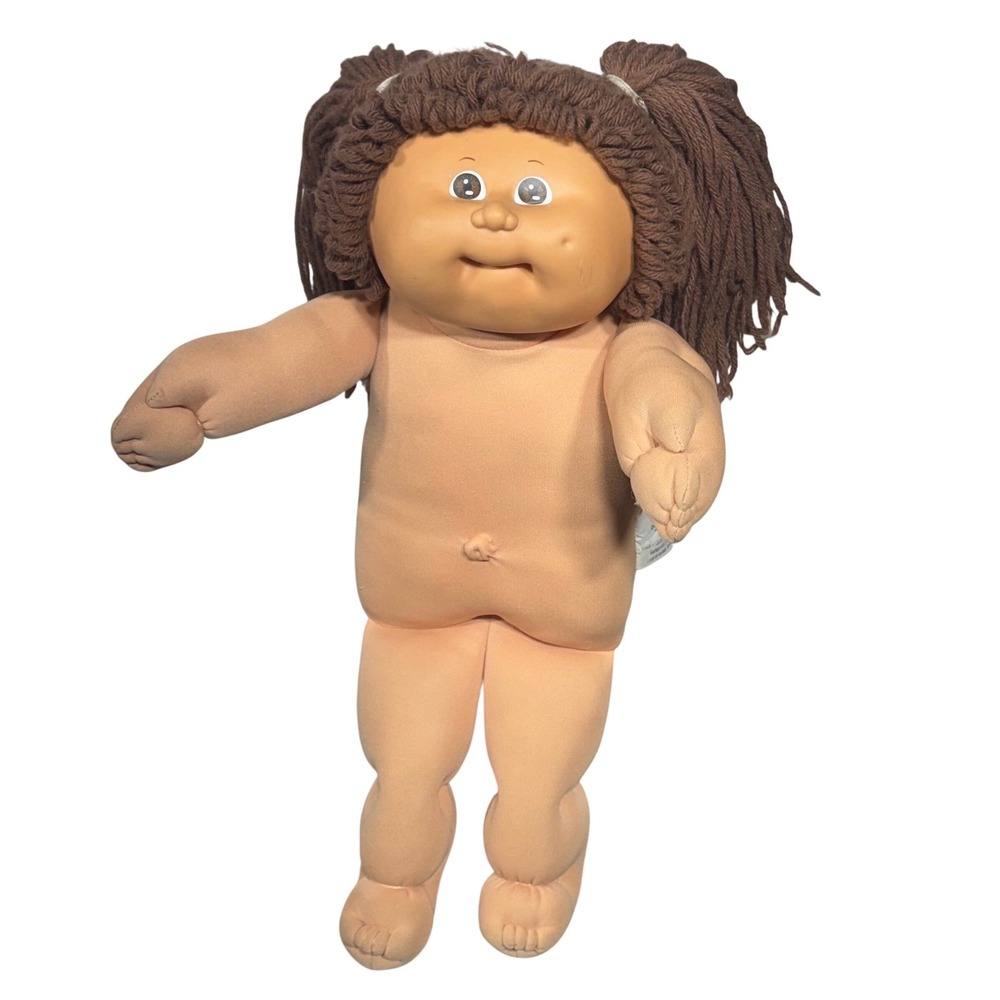 Cabbage Patch Kids 1982 Vintage Doll Xavier Roberts Brown Yarn Hair Coleco 16in